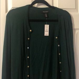 White House Black Market Green Cardigan